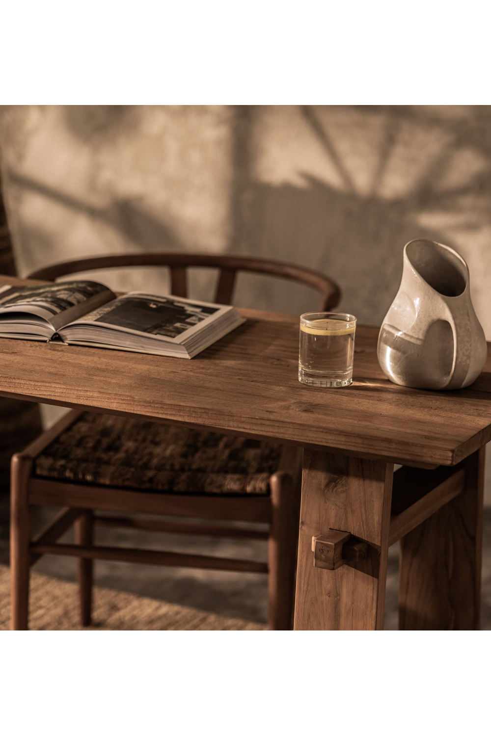 Natural Teak Wood Writing Desk | dBodhi Artisan | OROA.com