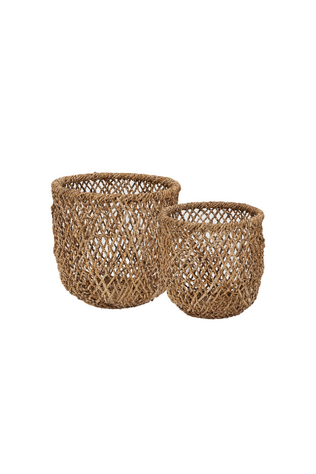 Interlaced Banana Leaves Basket Set (2) | dBodhi Knut | OROA.com