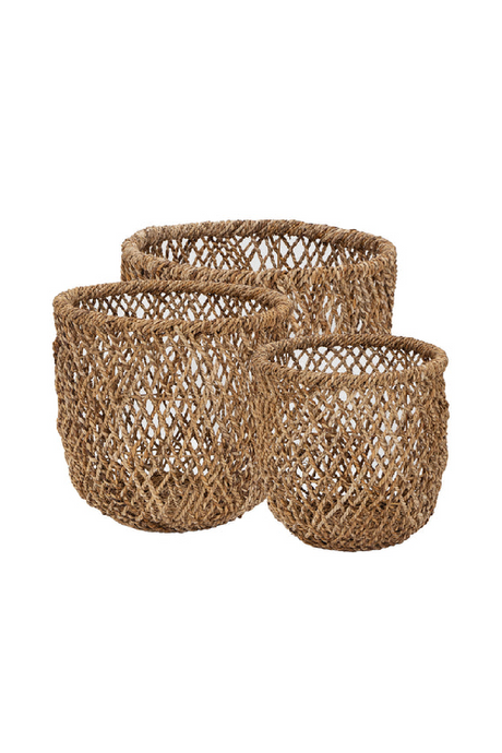 Woven Seagrass Hamper Basket Set (3) | dBodhi Knut | OROA.com