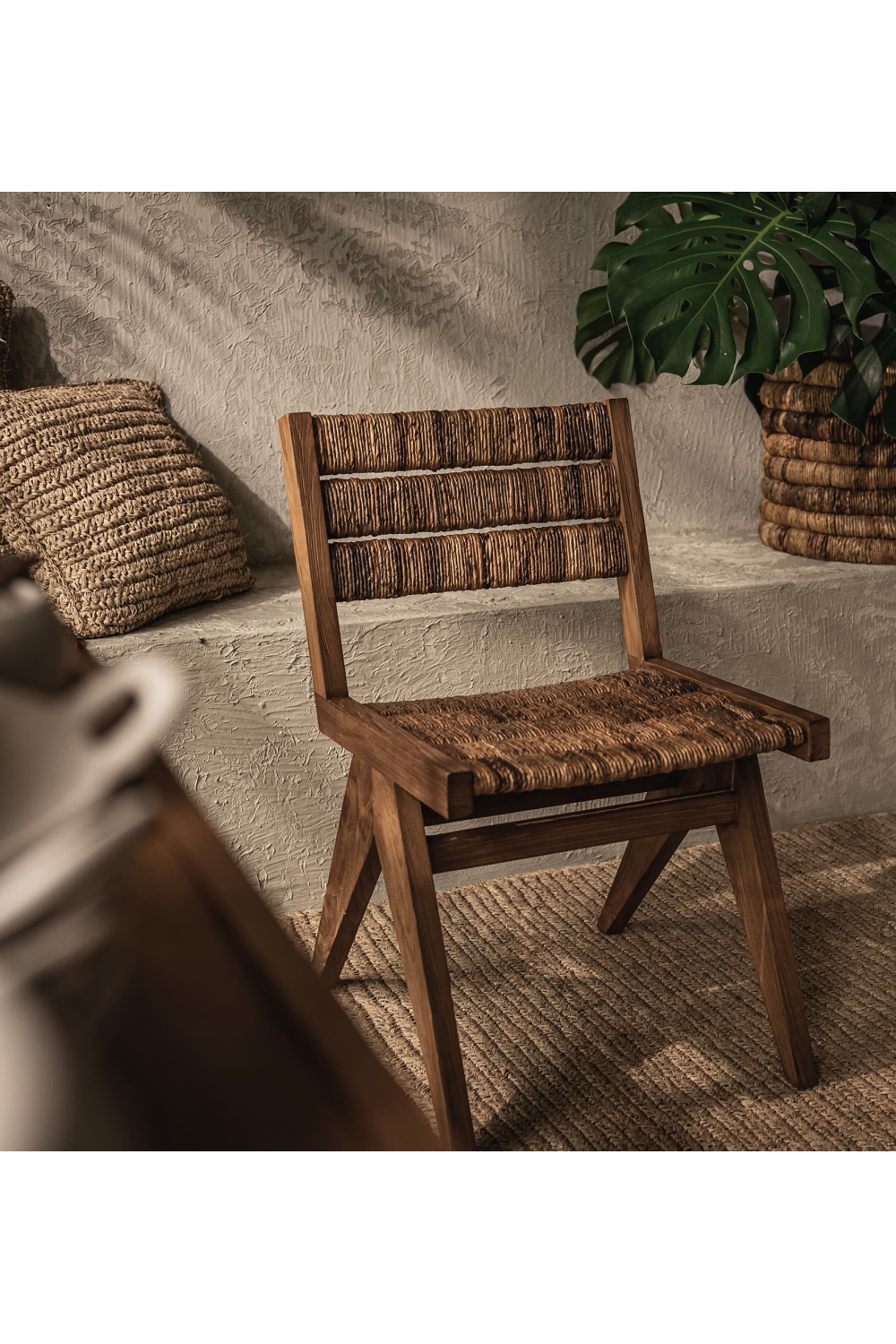 Wood Framed Abaca Dining Chair | dBodhi Brawny | OROA.com