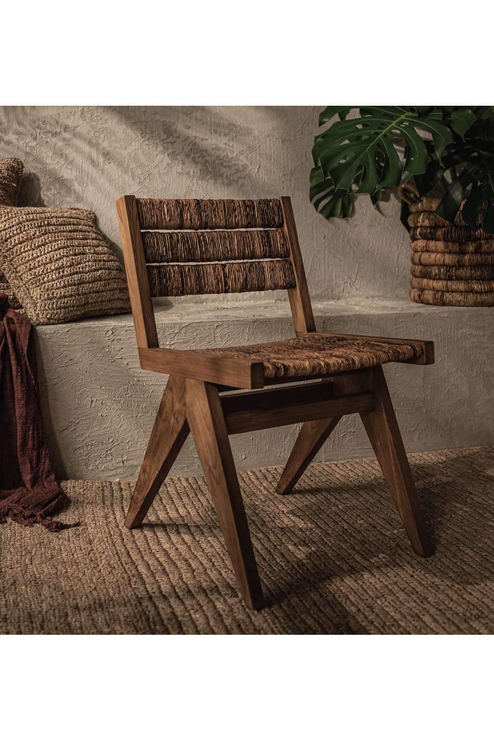 Wood Framed Abaca Dining Chair | dBodhi Brawny | OROA.com