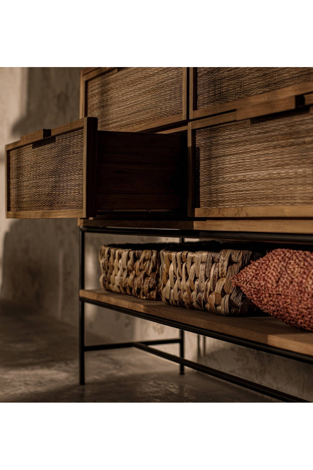 Handwoven Palm Leaves 4-Drawer Dresser | dBodhi Coco | OROA.com
