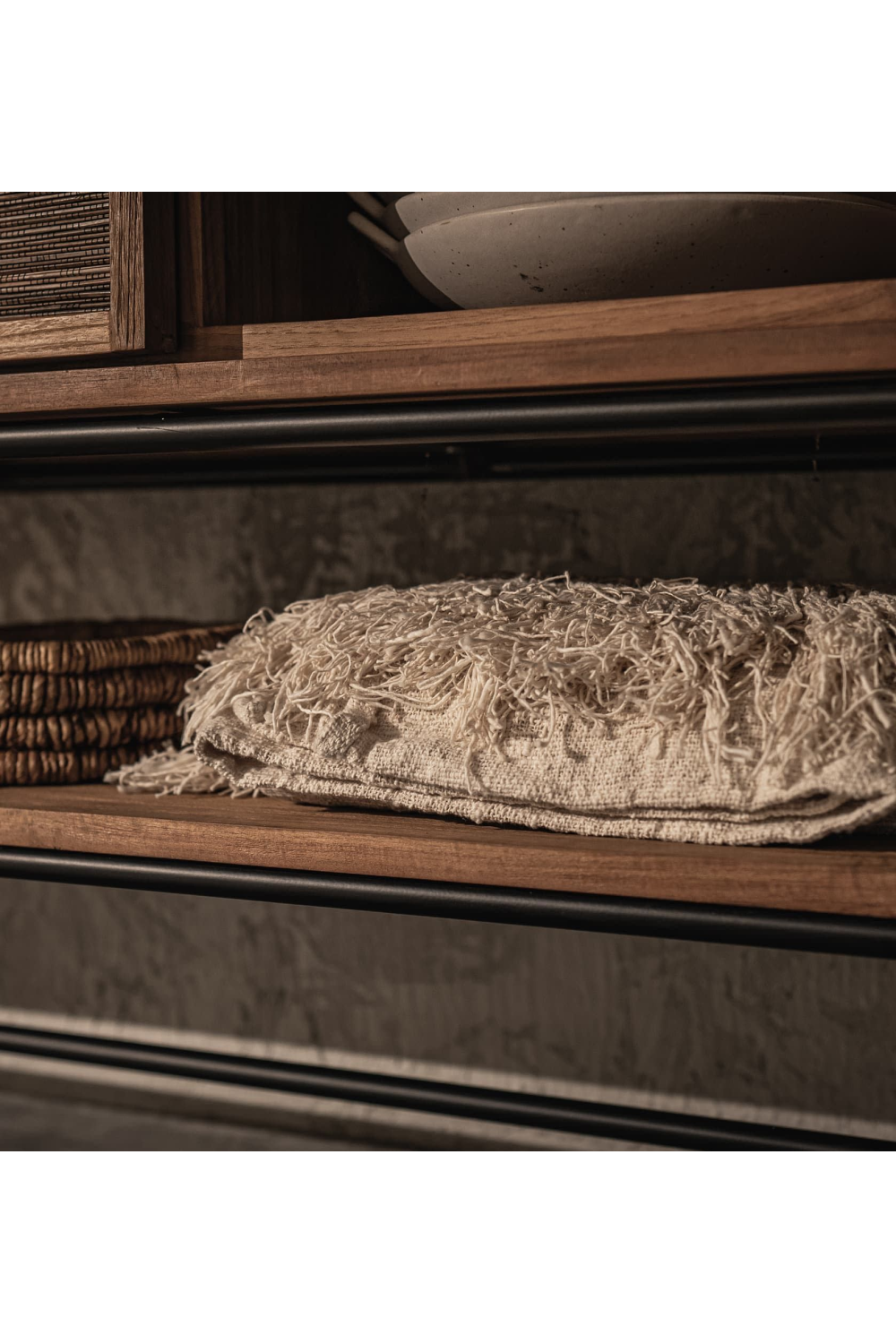 Handwoven Palm Leaves 4-Door Dresser | dBodhi Coco | OROA.com