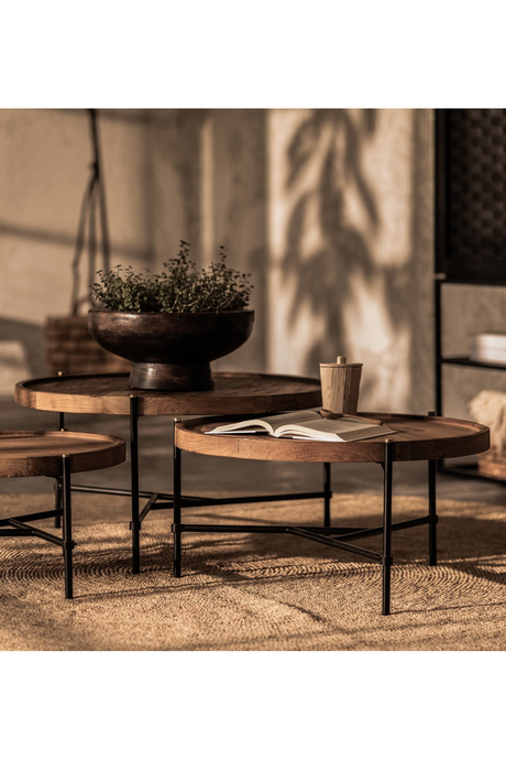 Round Wooden Coffee Table Set (3) | dBodhi Coco | OROA.com
