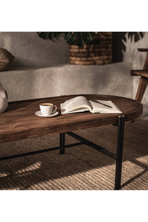 Oval Wooden Coffee Table With Tray | dBodhi Coco | OROA.com
