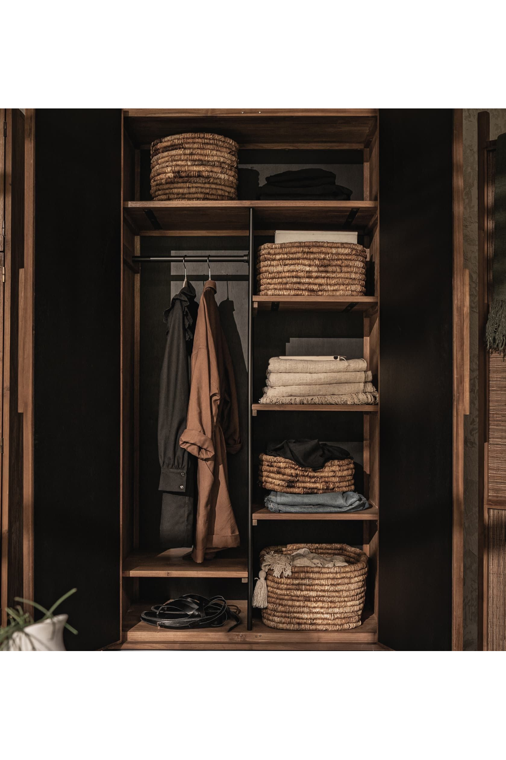 Rustic Wooden Framed Wardrobe | dBodhi Coco | OROA.com