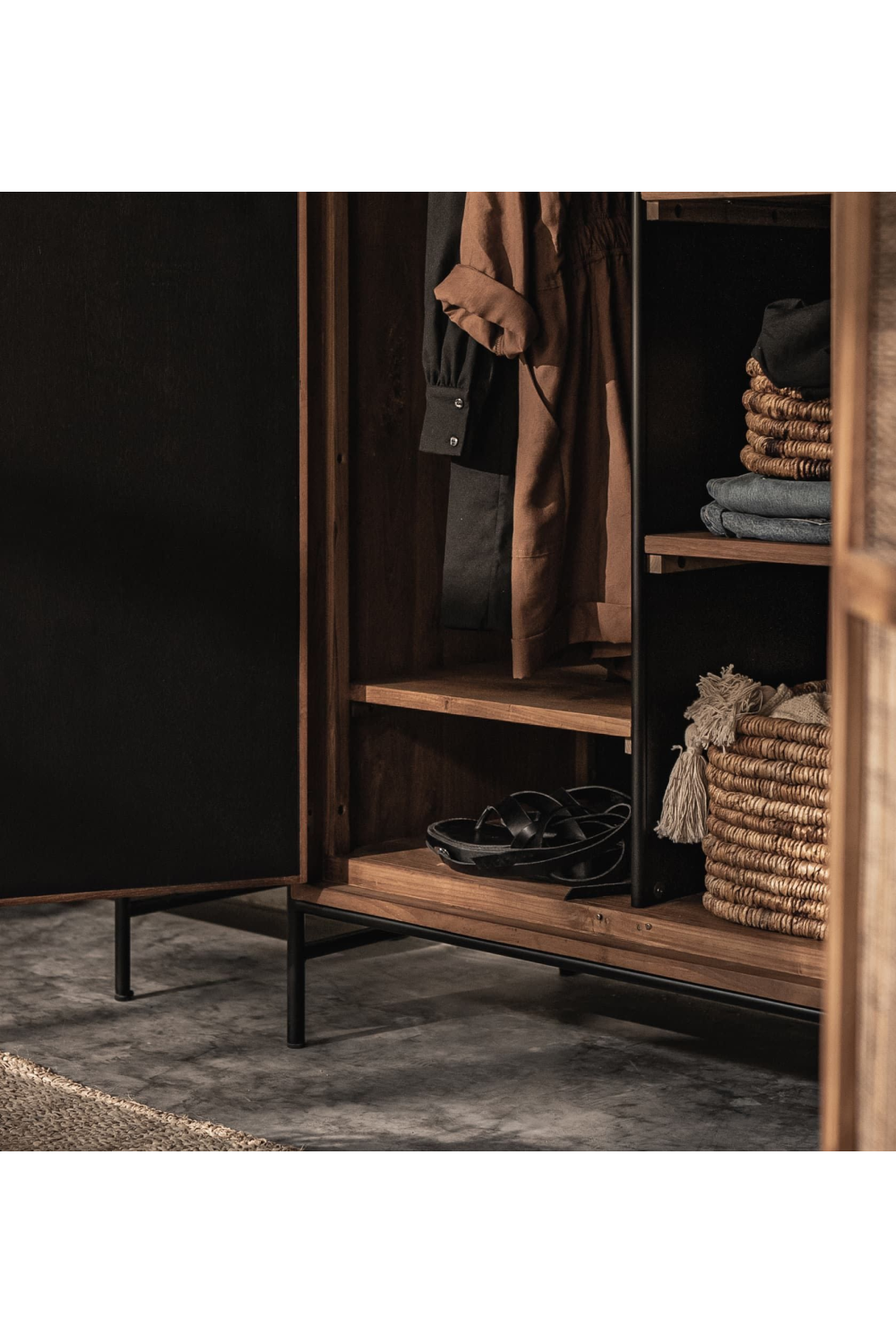 Rustic Wooden Framed Wardrobe | dBodhi Coco | OROA.com