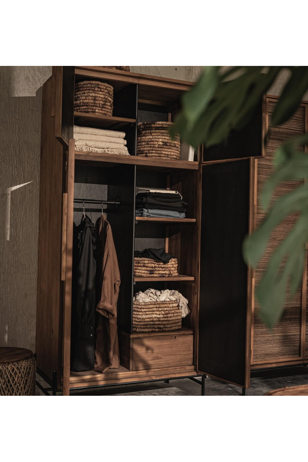 Rustic Wooden Framed Wardrobe | dBodhi Coco | OROA.com