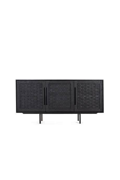Black Wooden 3-Door Low Dresser | dBodhi Karma | OROA.com