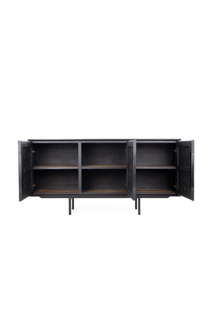 Black Wooden 3-Door Low Dresser | dBodhi Karma | OROA.com