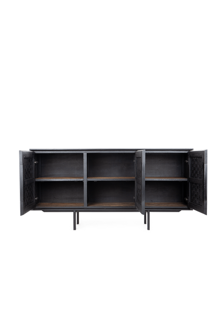 Black Wooden 3-Door Low Dresser | dBodhi Karma | OROA.com