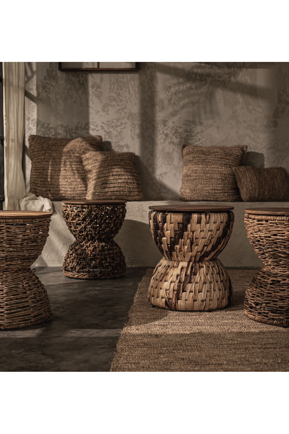 Hourglass Shaped Woven Stool | dBodhi Rebana Bariton | OROA.com
