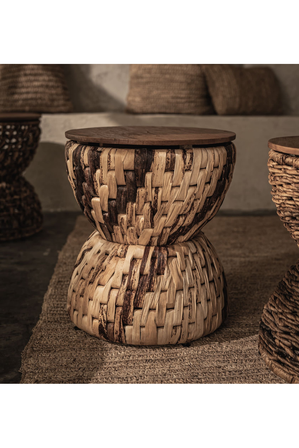 Hourglass Shaped Woven Stool | dBodhi Rebana Bariton | OROA.com
