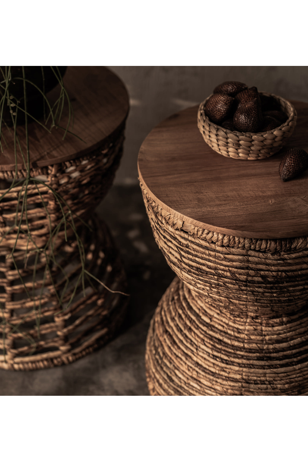 Hourglass Wooden Stool | dBodhi Rebana Bass | OROA.com