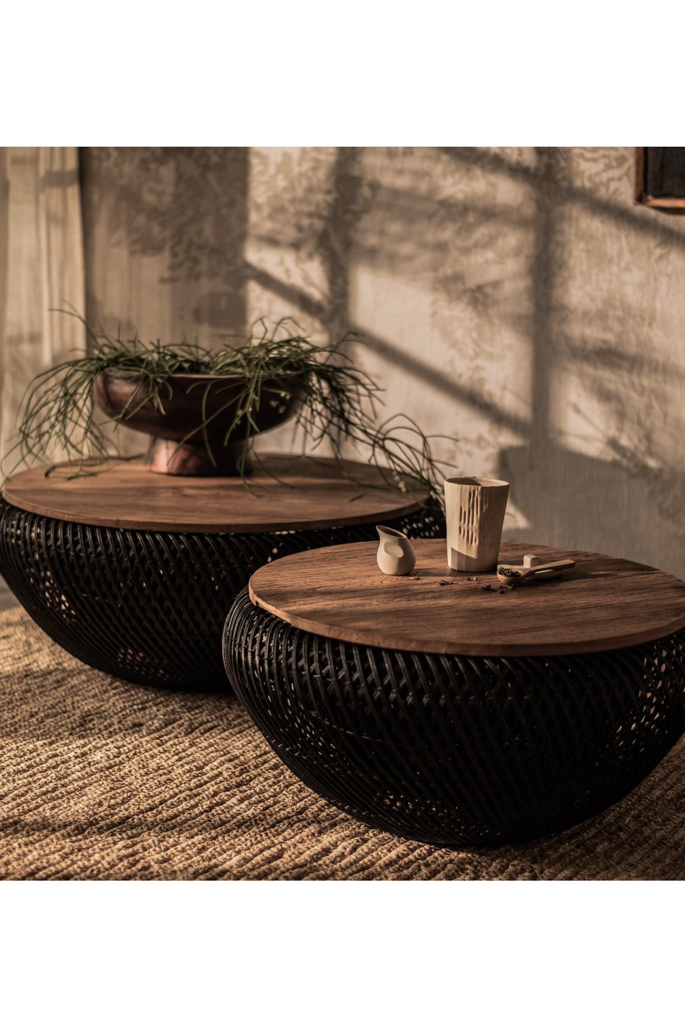 Black Rattan Storage Coffee Table | dBodhi Wave | OROA.com