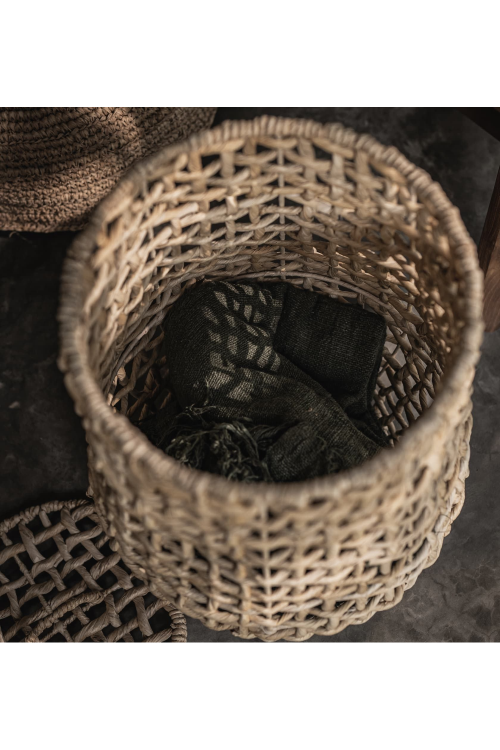 Pear-Shaped Lidded Abaca Laundry Basket | dBodhi Sumbing | OROA.com