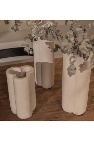 White Sculptured Sandstone Vase | dBodhi |  OROA.com