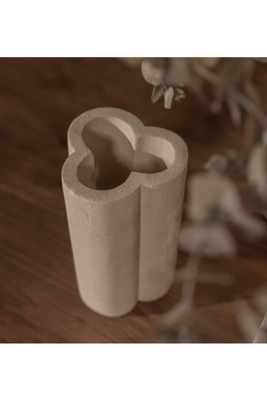 White Sculptured Sandstone Vase | dBodhi |  OROA.com