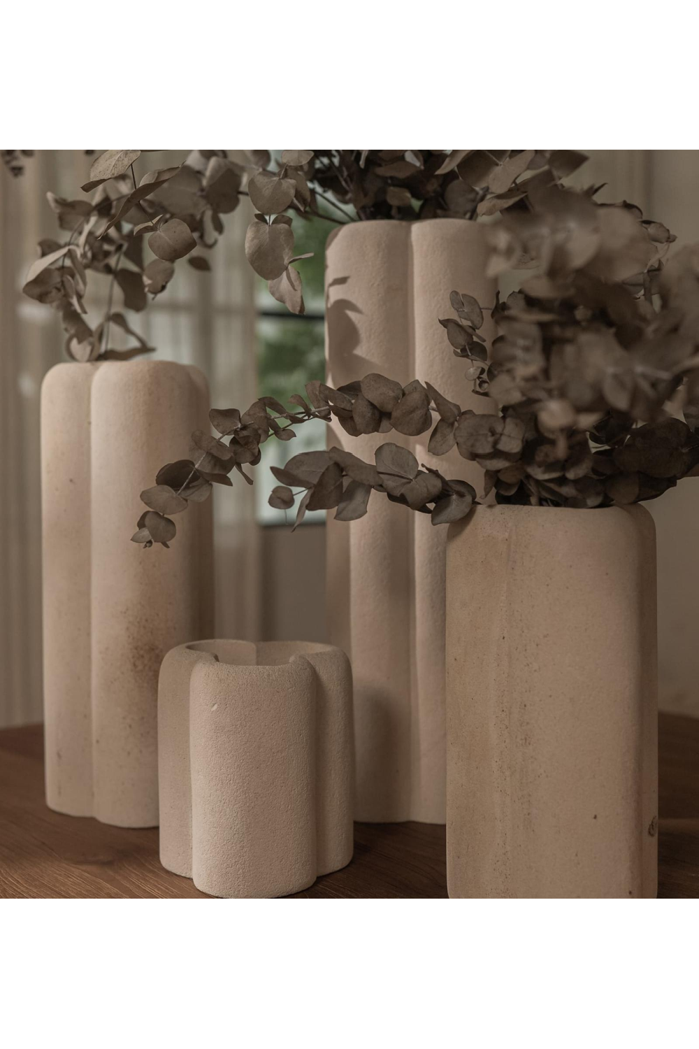 White Sandstone Curved Vase | dBodhi | OROA.com