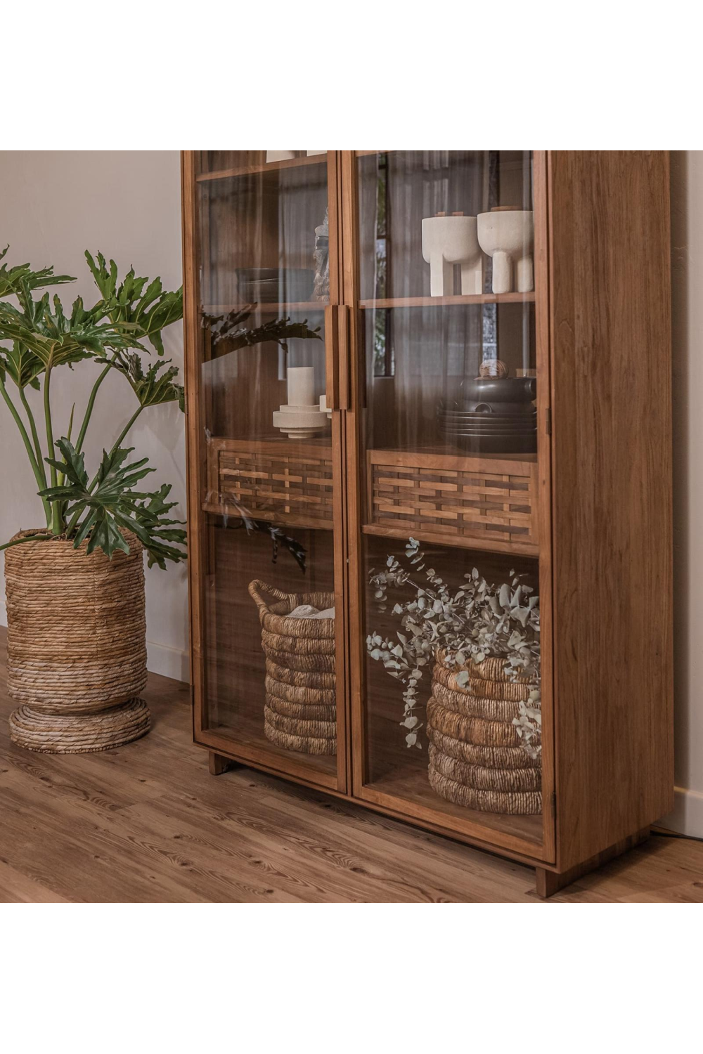 Adjustable Teak Display Cabinet | dBodhi Hopper  | OROA.com