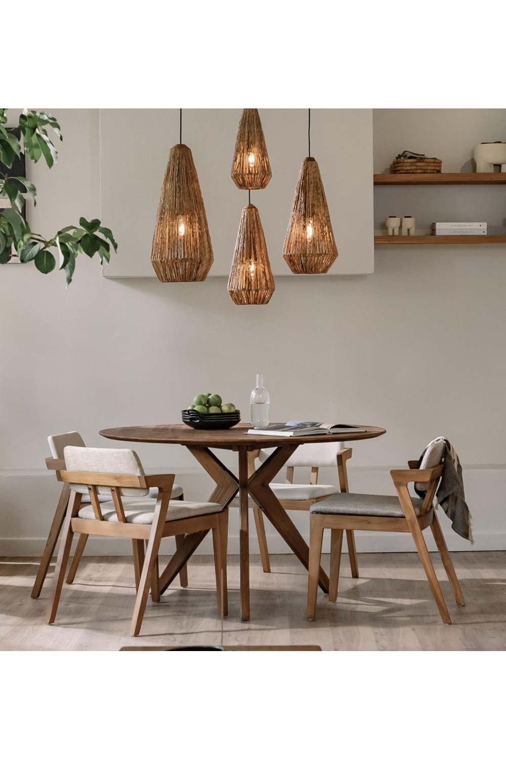 Teak Round Dining Table | dBodhi Kupu-Kupu |  OROA.com