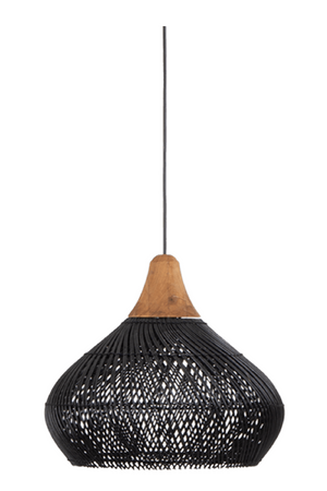 Black Braided Rattan Hang Lamp | dBodhi Bell | OROA.com