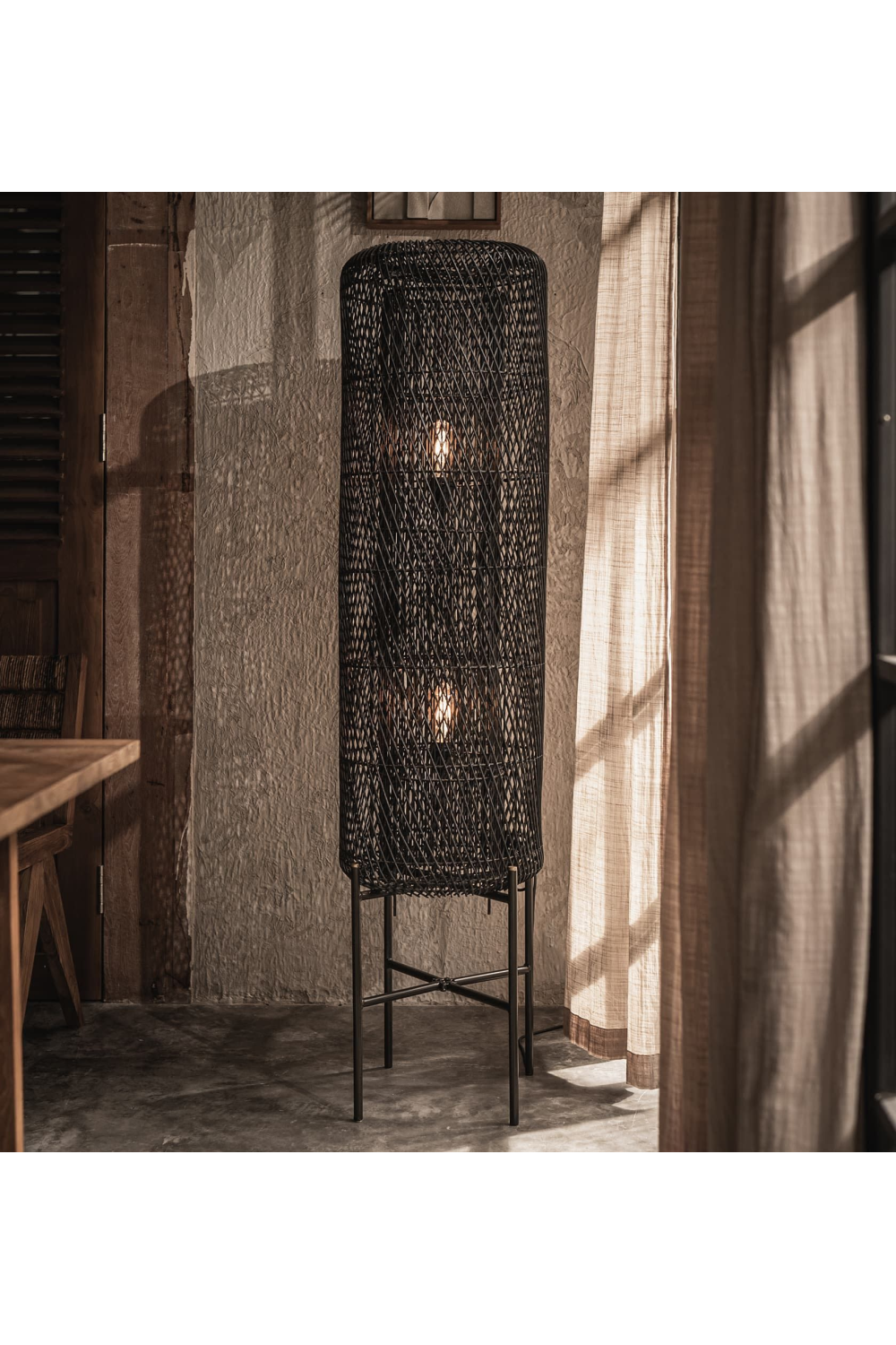 Rattan Mesh Structure Floor Lamp | dBodhi Chunk | OROA.com