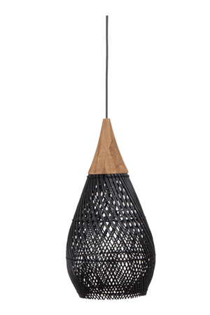 Rustic Black Rattan Hanging Lamp | dBodhi Horn | OROA.com