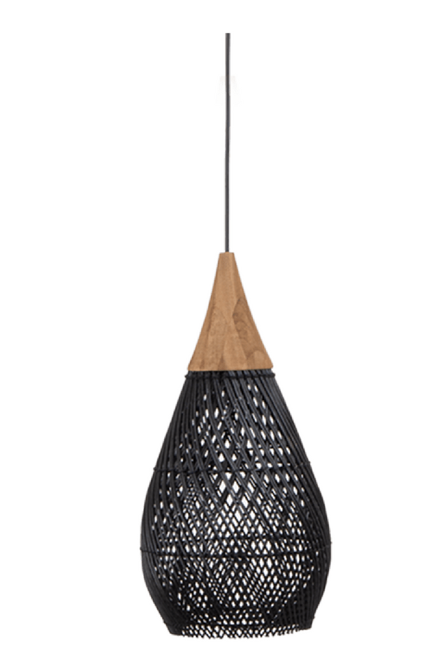 Rustic Black Rattan Hanging Lamp | dBodhi Horn | OROA.com