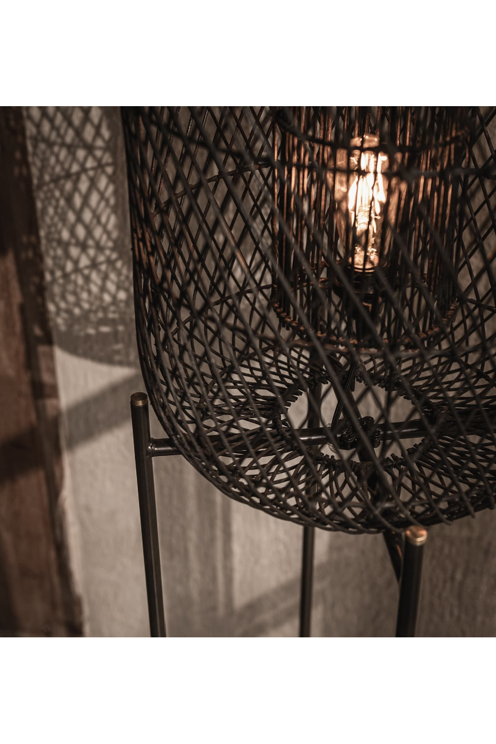 Metal Base Rattan Floor Lamp | dBodhi Nugget | OROA.com