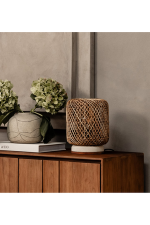 Rattan Cylindrical Table Lamp | dBodhi Pole | OROA.com