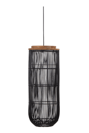 Black Cylindrical Rattan Hanging Lamp | dBodhi Tub | OROA