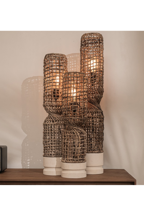 Abaca Rustic Table Lampshade | dBodhi Twister | OROA.com