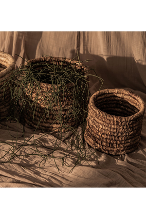 Round Woven Abaca Basket Set (2) - M | dBodhi Caterpillar Ambang | OROA.com