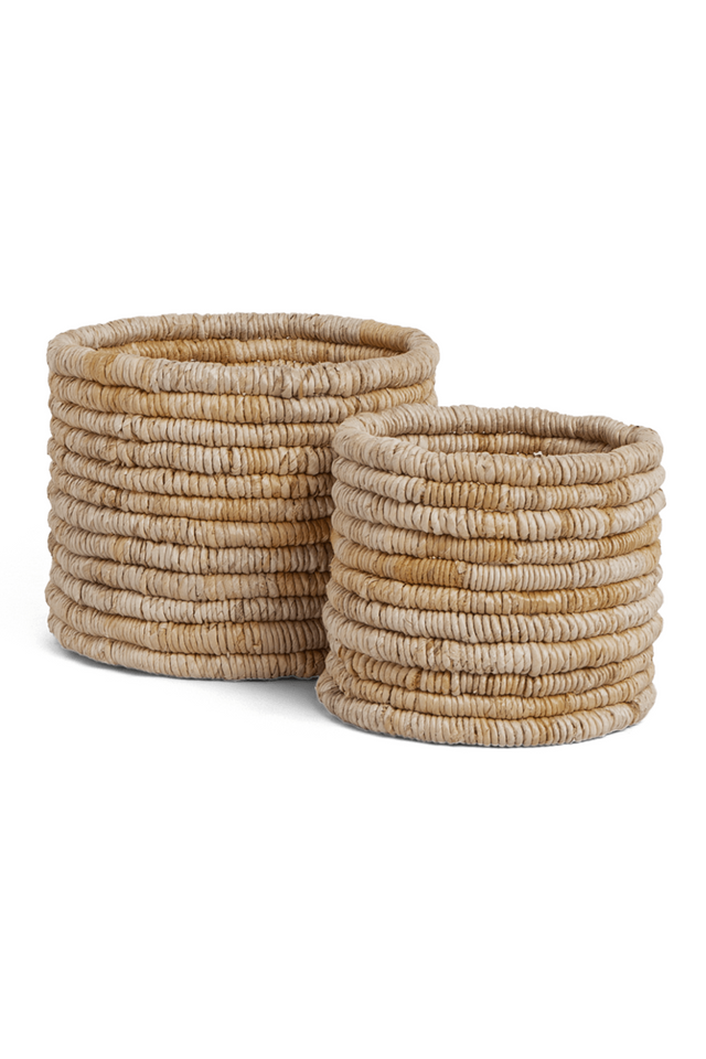 Round Woven Abaca Basket Set (2) - M | dBodhi Caterpillar Ambang | OROA.com
