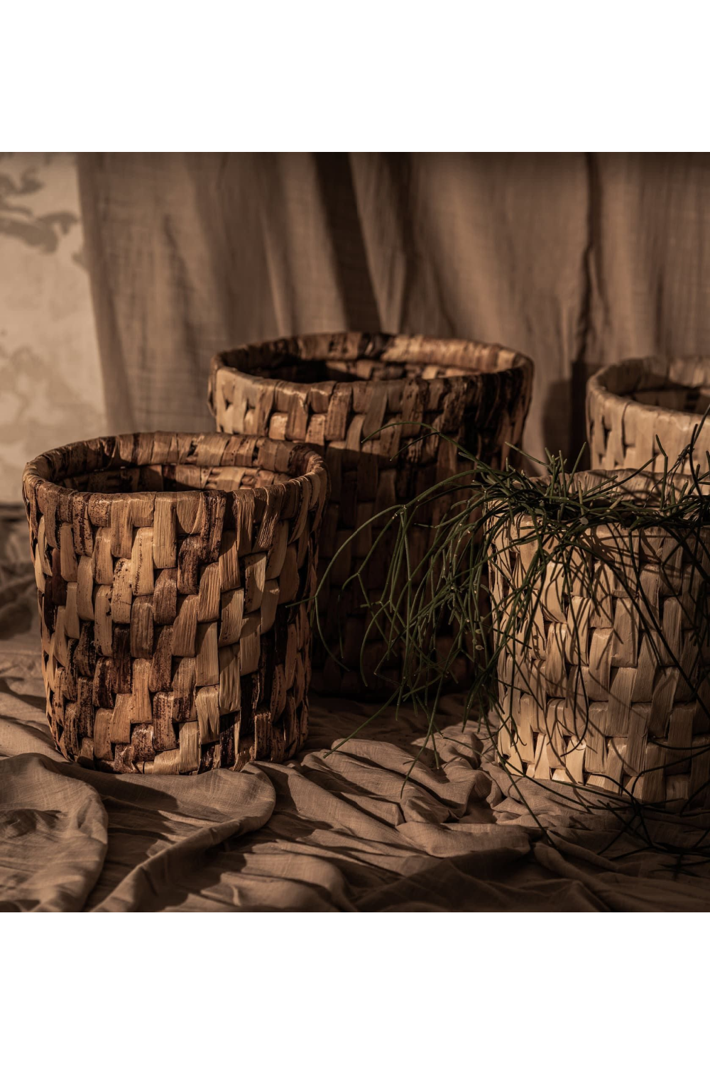 Round Weaved Abaca Basket Set (2) | dBodhi Semeru | OROA.com