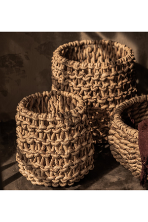 Round Interlaced Abaca Basket | dBodhi Banda | OROA.com