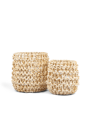Round Interlaced Abaca Basket | dBodhi Banda | OROA.com