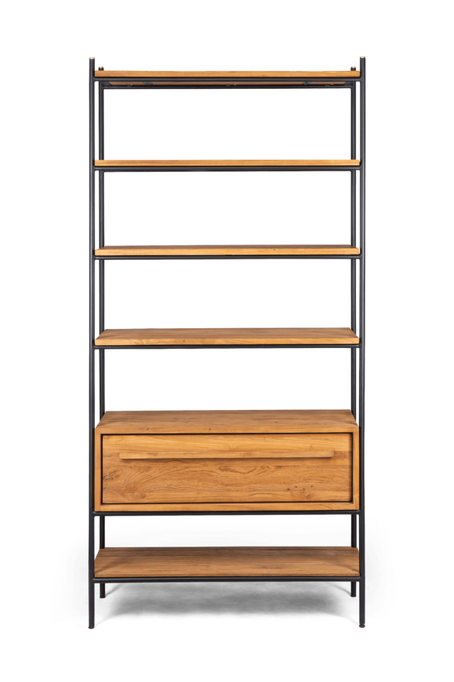 Teak Wood 1-Drawer Open Cabinet | dBodhi Outline | OROA.com