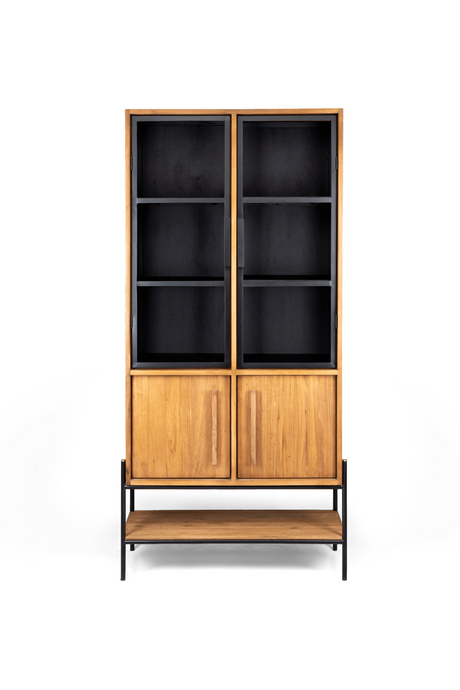 Natural Teak Glass 4-Door Cabinet | dBodhi Outline | OROA.com