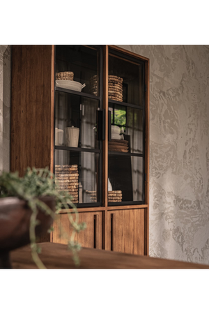 Natural Teak Glass 4-Door Cabinet | dBodhi Outline | OROA.com