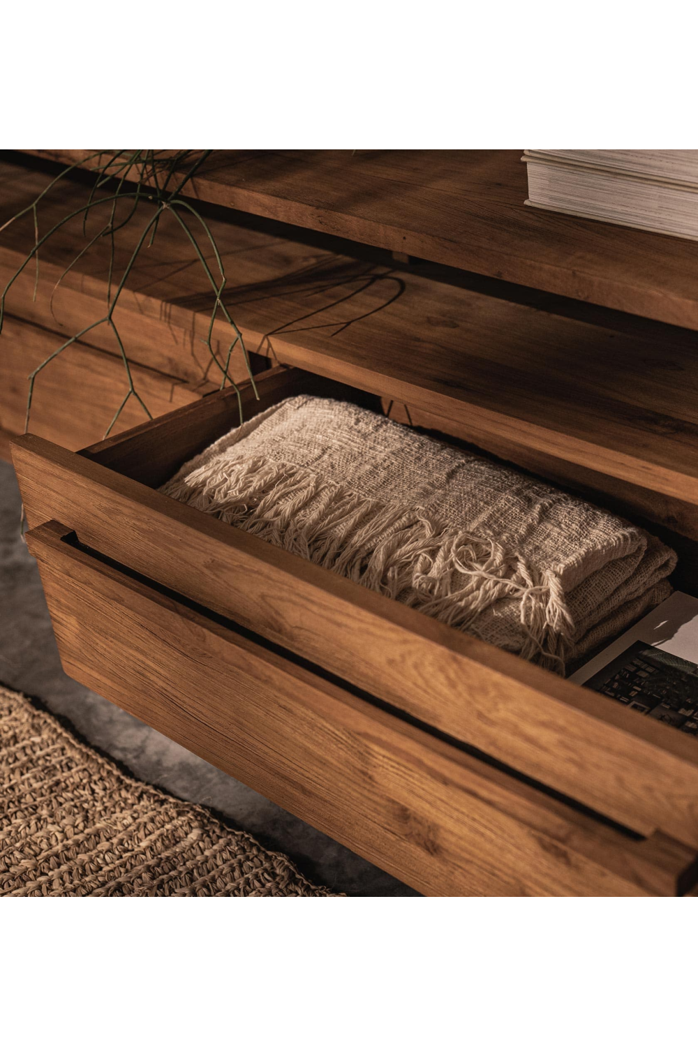 Farmhouse Style Sideboard With Open Rack | dBodhi Outline | OROA.com