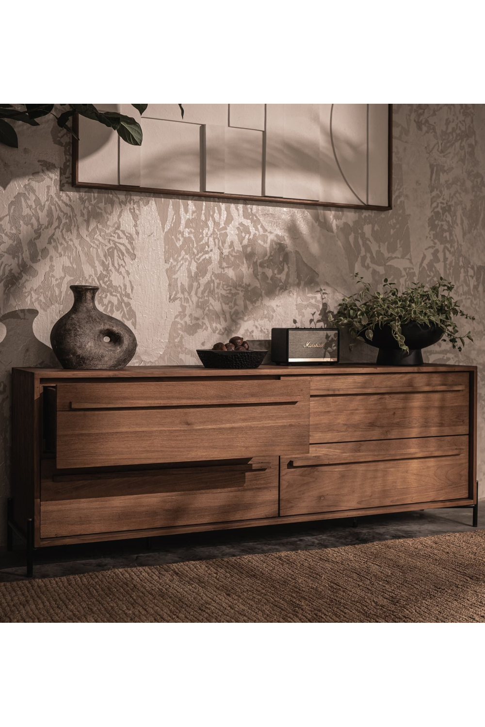 Natural Teak 4-Drawer Dresser | dBodhi Outline | OROA