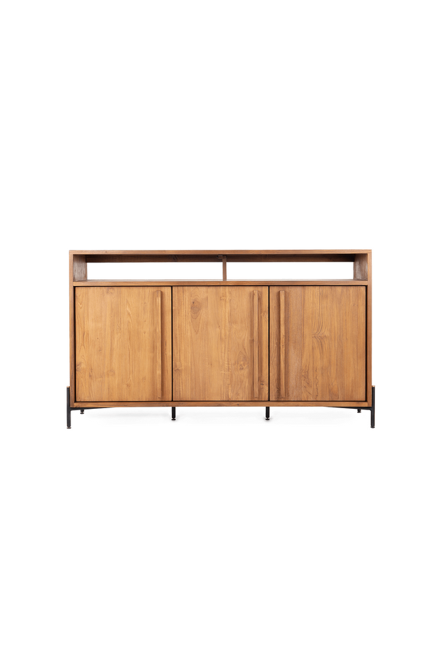 Wooden Farmhouse Sideboard With Open Rack | dBodhi Outline | OROA.com