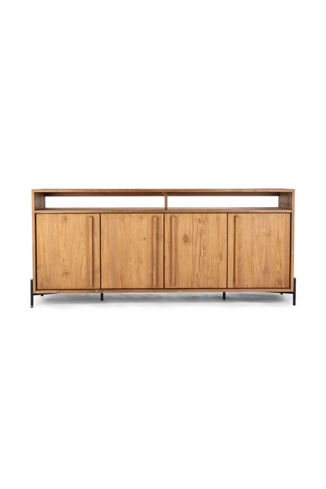 Wooden Farmhouse Sideboard With Open Rack | dBodhi Outline | OROA.com