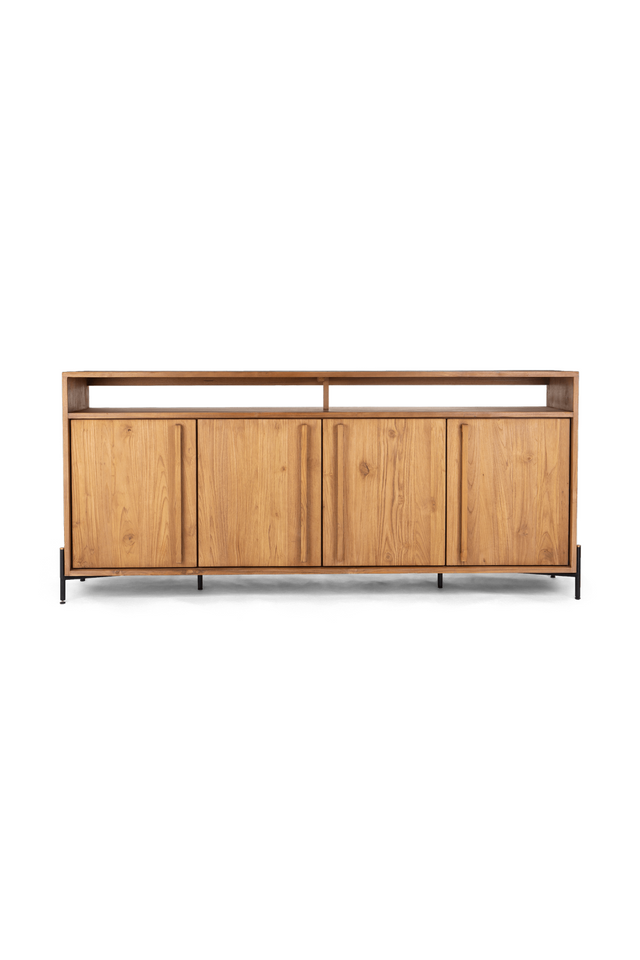Wooden Farmhouse Sideboard With Open Rack | dBodhi Outline | OROA.com