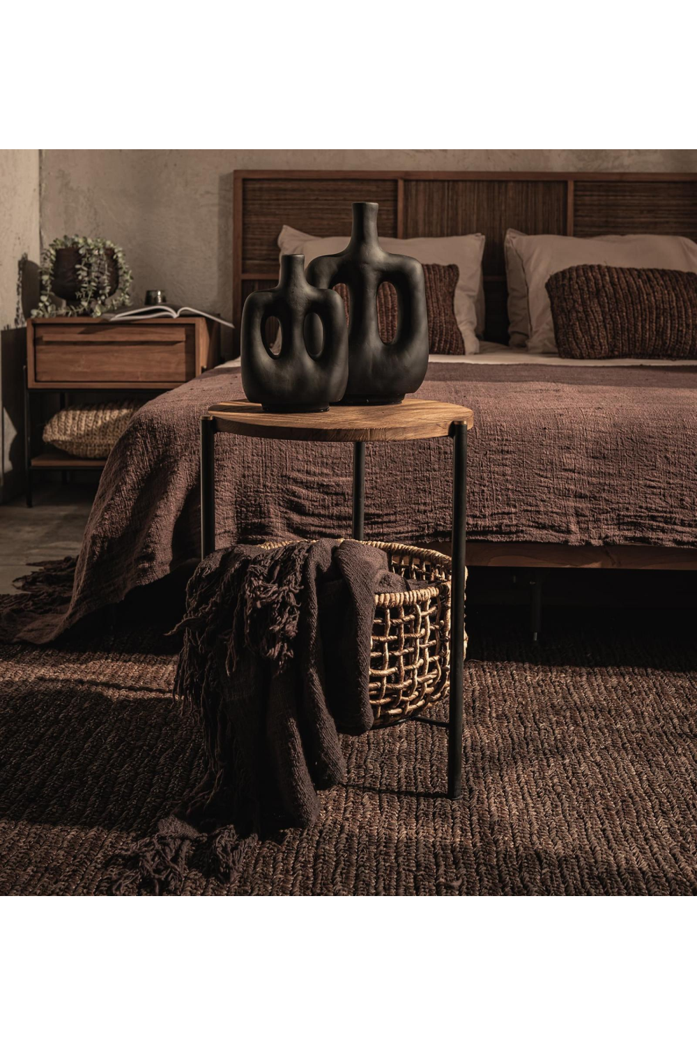 Abaca Basket Round Side Table | dBodhi Outline | OROA.com