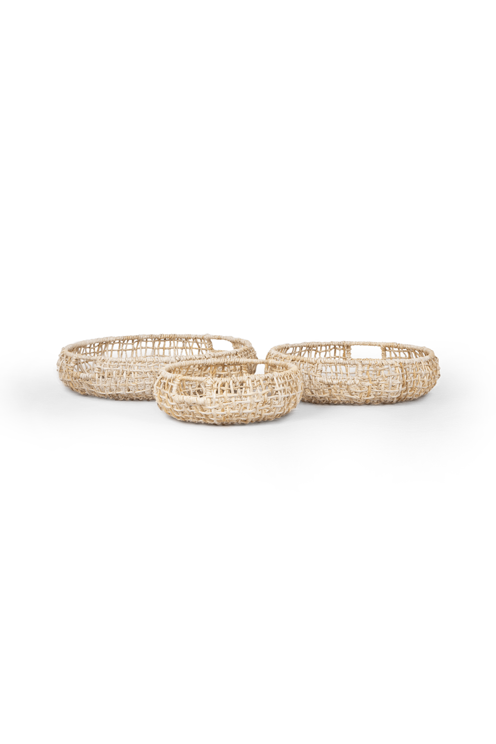 Round Pure Abaca Tray Set (3) | dBodhi Krakatao | OROA.com