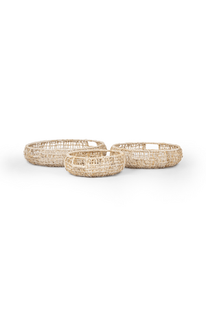 Round Pure Abaca Tray Set (3) | dBodhi Krakatao | OROA.com