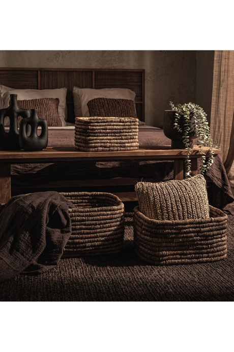 Rectangular Woven Abaca Basket Set (3) | dBodhi Caterpillar Ambang | OROA.com